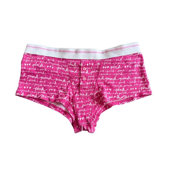 New Victoria's Secret PINK Vintage Y2K Boxer Boy Shorts Cheeky Pink S